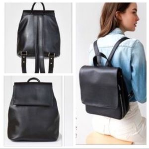 Urban outfitters black leather backpack purse